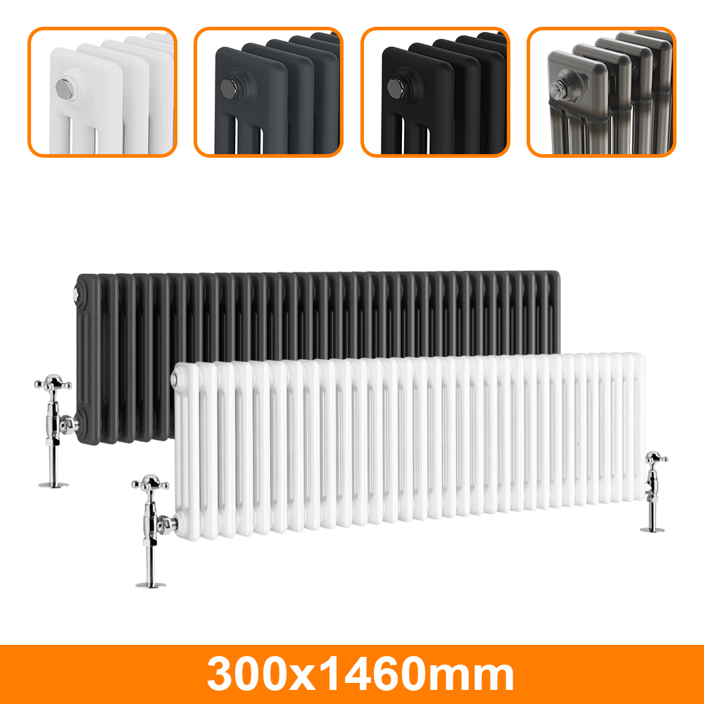 Horizontal Traditional 2 3 4 Column Designer Radiator Cast Iron Style ...