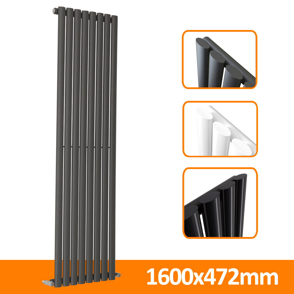 Vertical Horizontal Designer Bathroom Oval Column Radiator White Anthracite Rad