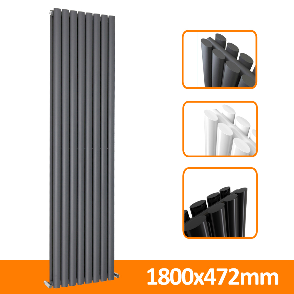 Vertical Horizontal Designer Bathroom Oval Column Radiator White Anthracite Rad