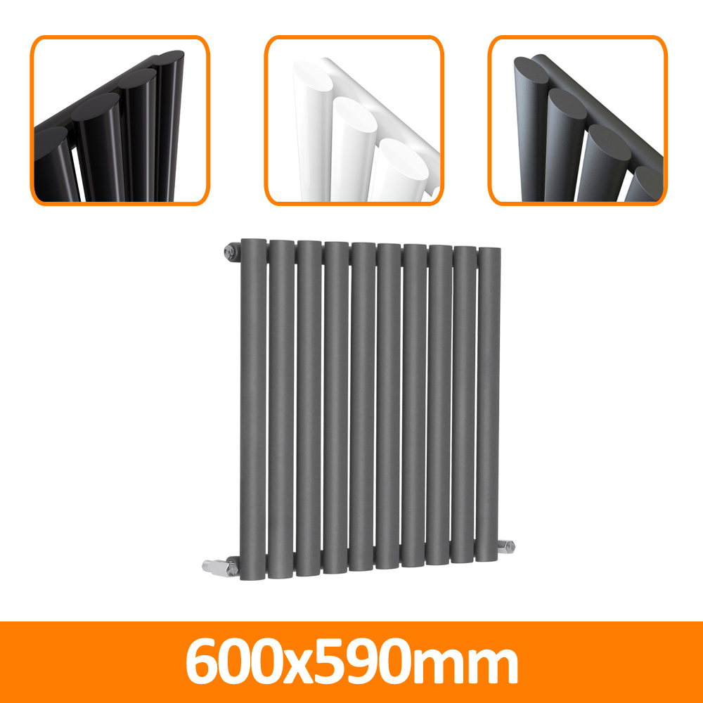Vertical Horizontal Designer Bathroom Oval Column Radiator White Anthracite Rad