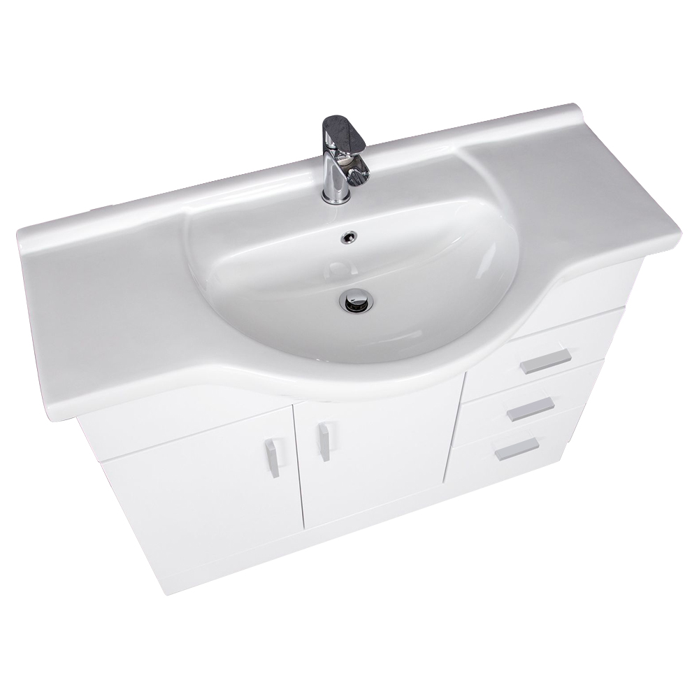 Bathroom Vanity Unit Cloakroom Basin Sink Storage Mirror Cabniet Tall