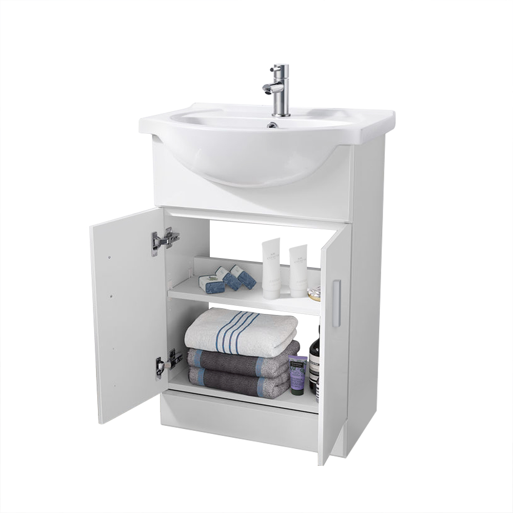 Bathroom Vanity Unit Cloakroom Basin Sink Storage Mirror Cabniet Tall ...
