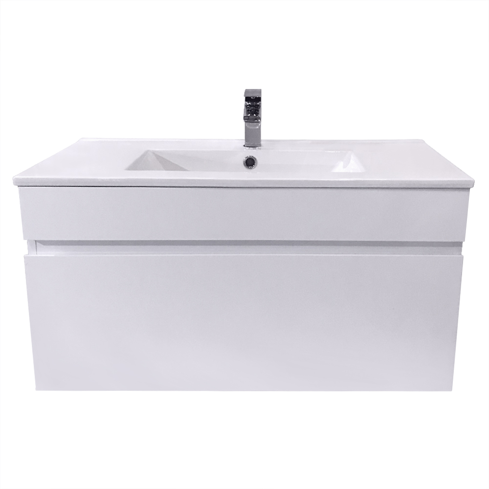 800 mm Gloss White Bathroom Wall Hung Vanity Basin Sink Unit