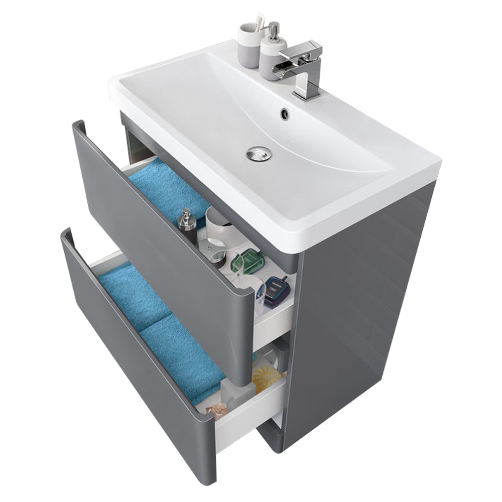 600mm 800mm Bathroom Vanity Unit Basin Sink Wall Hung Floor Standing
