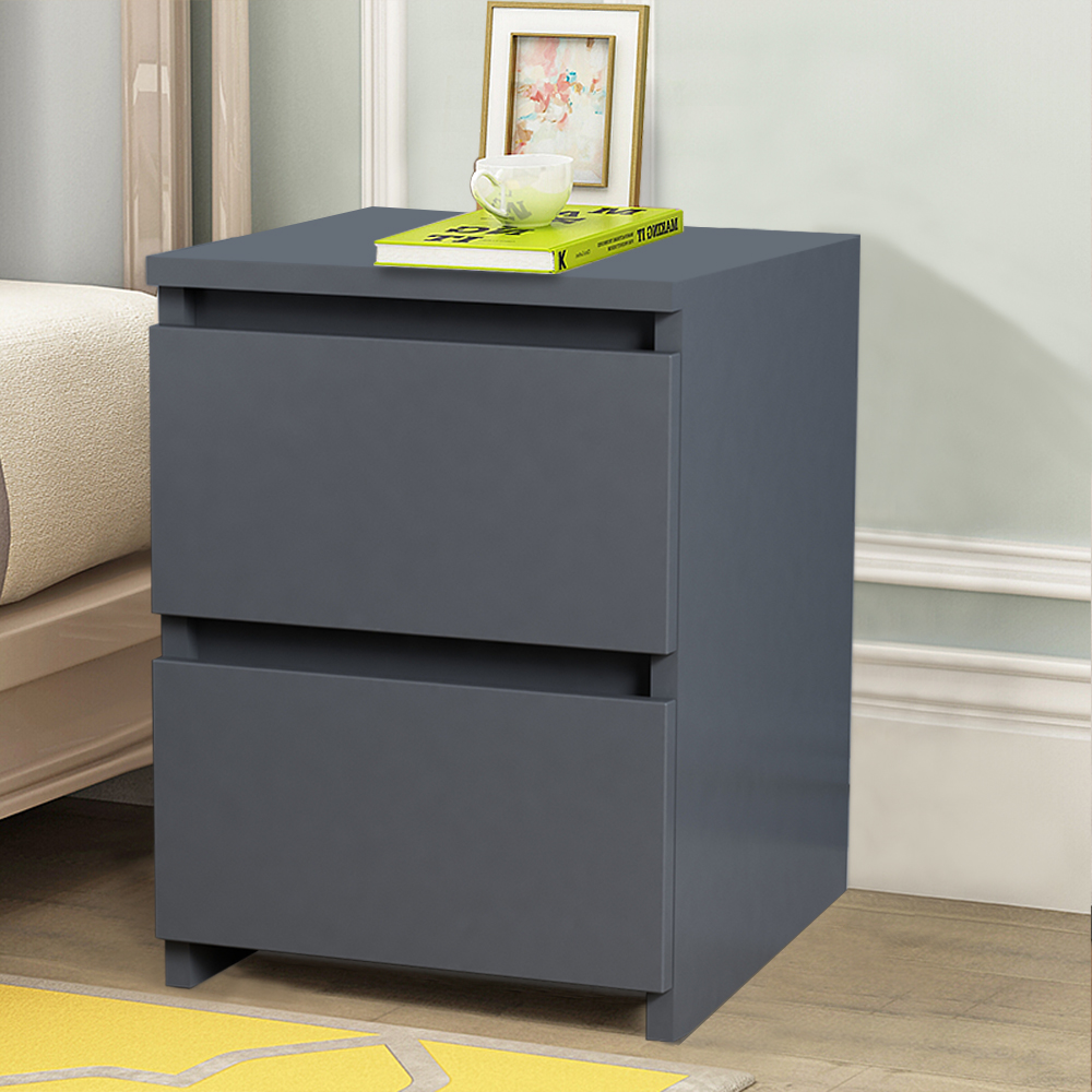 Dark Grey 2 3 4 5 6 Drawer Chest Of Drawers Bedside Cabinet Nightstand Bedroom Ebay