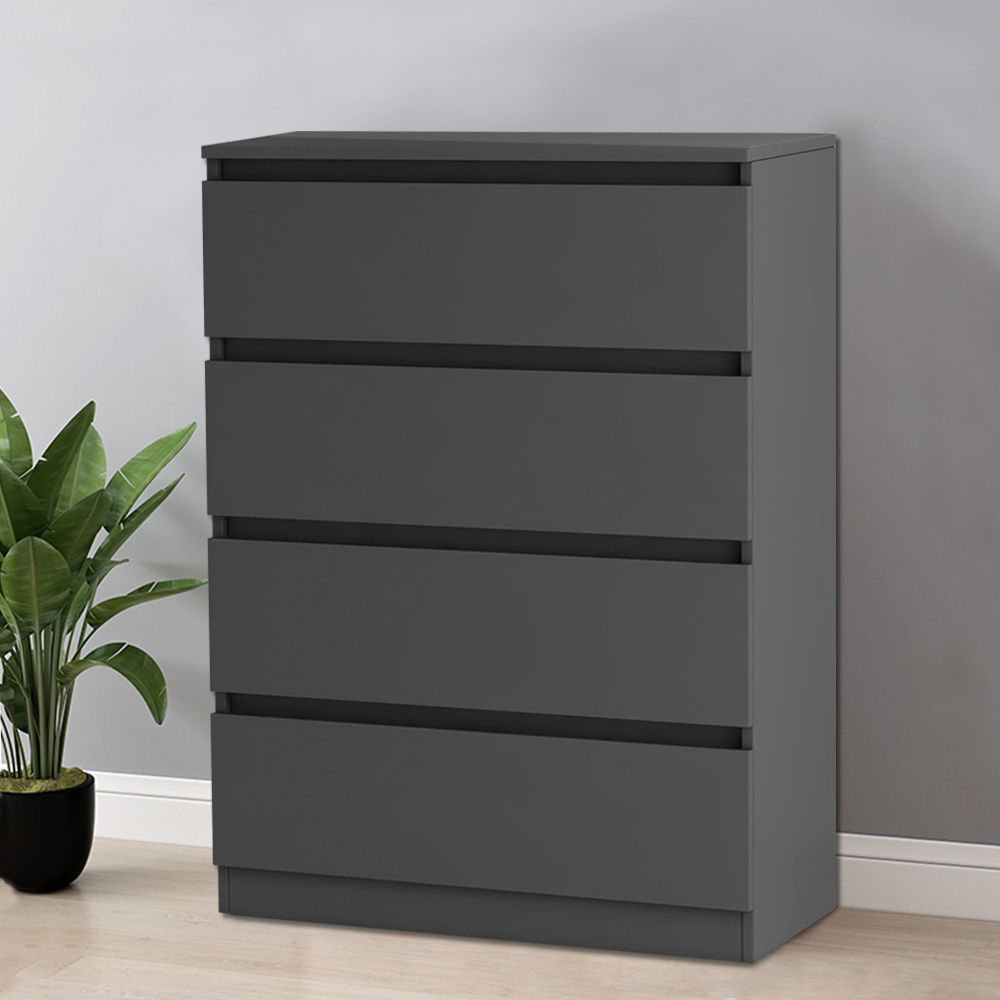 Dark Grey 2 3 4 5 6 Drawer Chest of Drawers Bedside Cabinet Nightstand ...