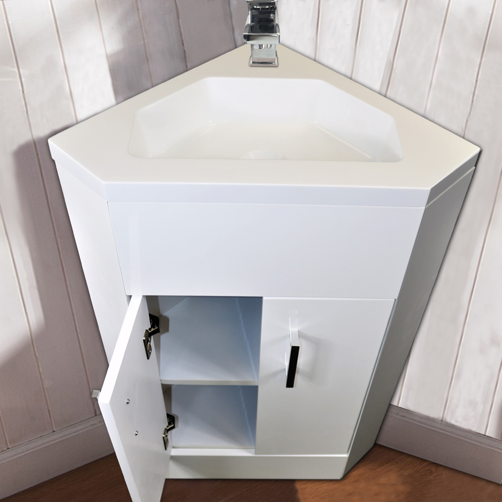 Bathroom Corner Vanity Unit Storage Cloakroom Door Furniture