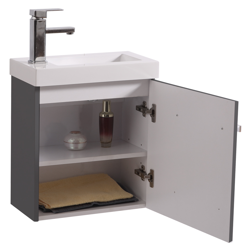Bathroom Vanity Unit Cloakroom Compact Basin Wall Hung Floor Standing