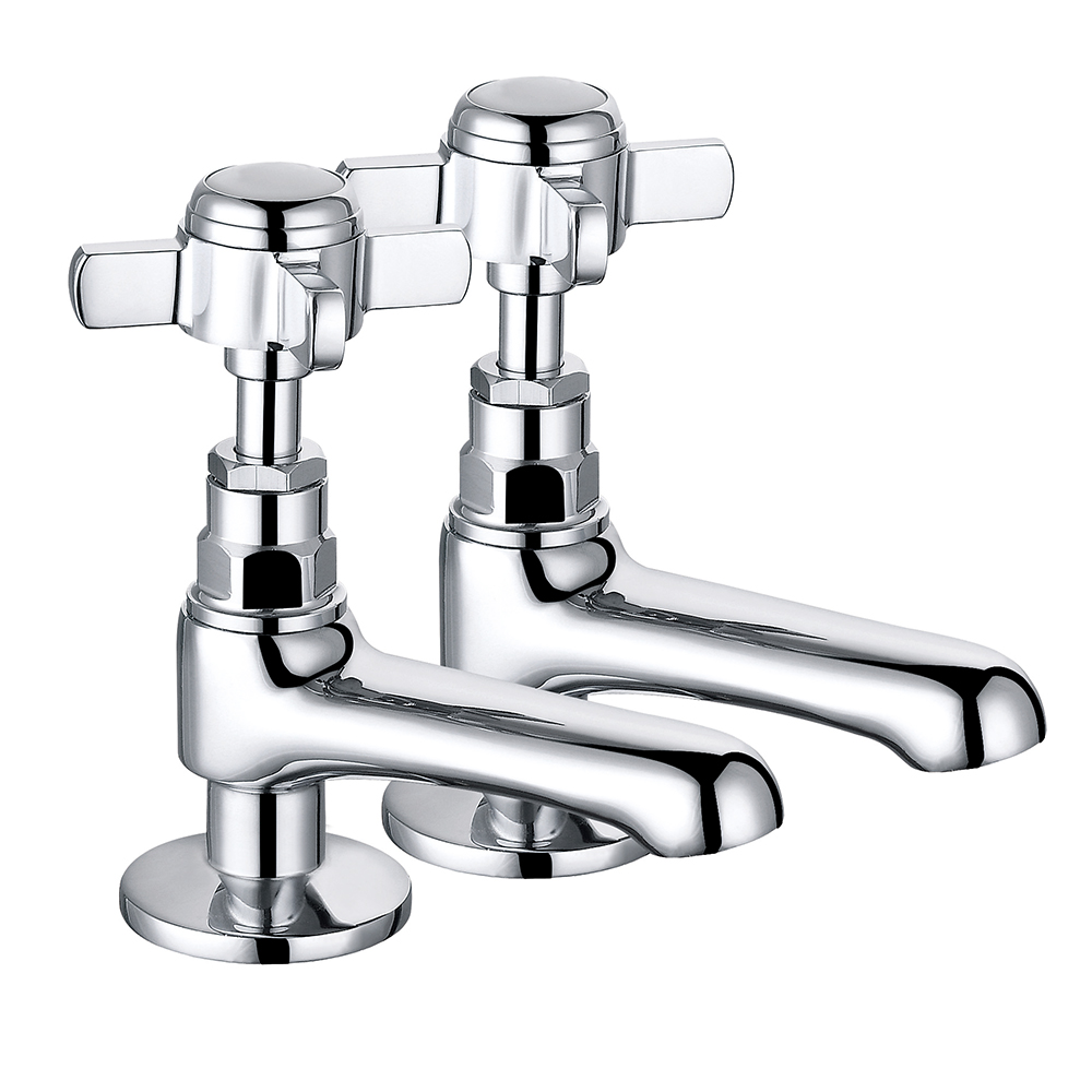 Traditional Victorian Sink Basin Mono Bath Filler Shower Chrome Cross ...