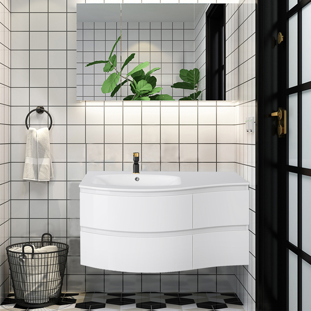 700 1000 Bathroom Vanity Unit Basin Sink 2 Door Wall Hung Storage ...