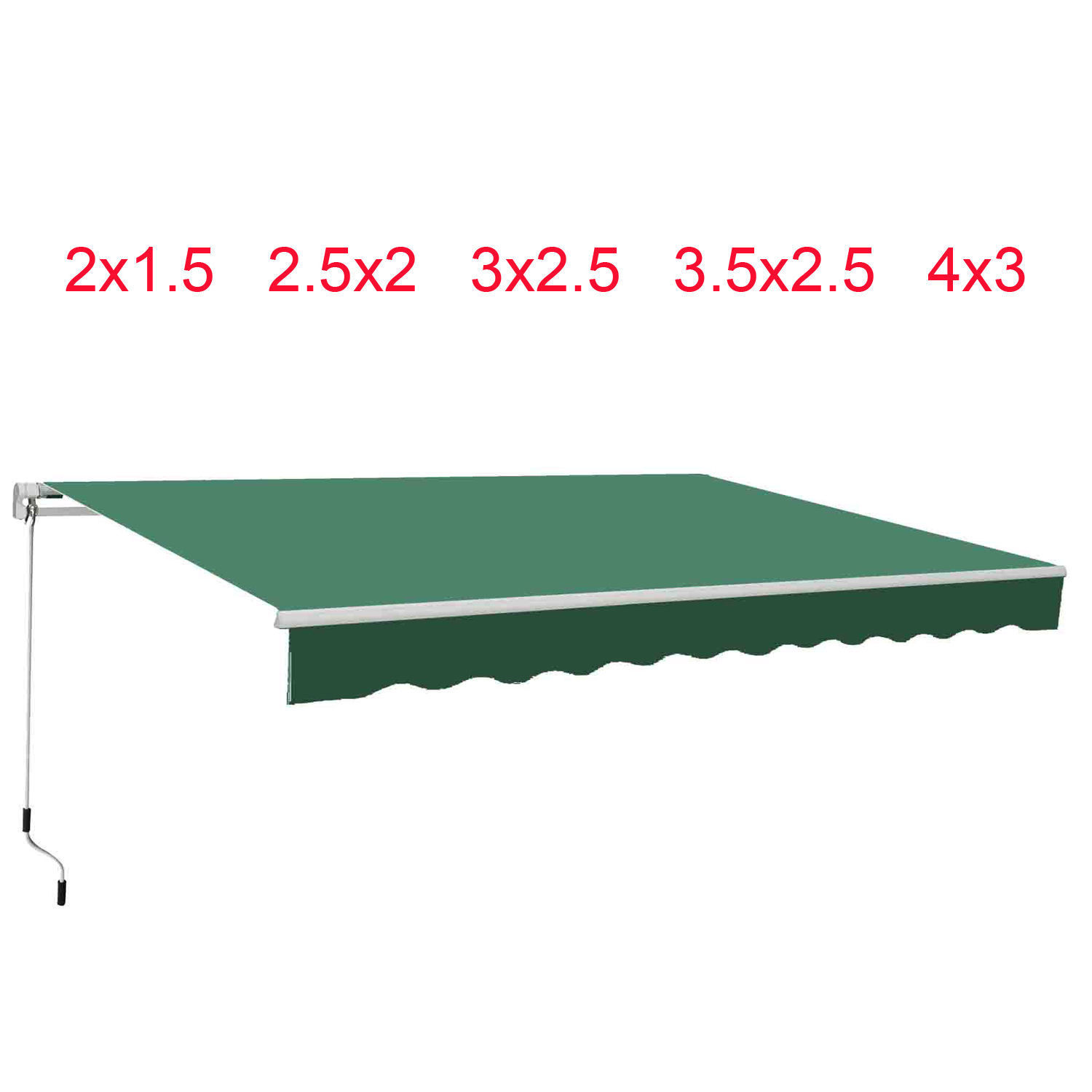 Retractable Awning Manual Outdoor Garden Canopy Patio Sun Shade Shelter 8 Colour