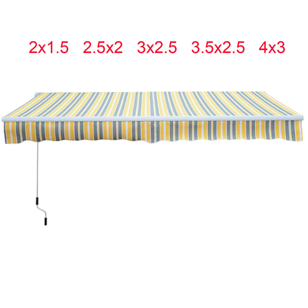 Retractable Awning Manual Outdoor Garden Canopy Patio Sun Shade Shelter 8 Colour