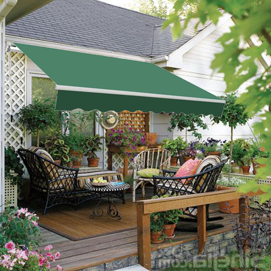 2.5 x 2m Manual Awning Canopy Garden Patio Sun Shade Shelter