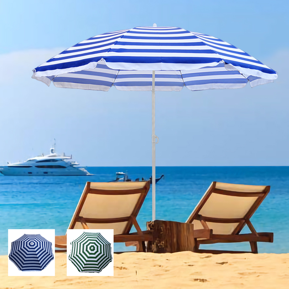 1 8m Outdoor Garden Beach Patio Parasol Umbrella Sun Shade Uv Protection Tilting Ebay