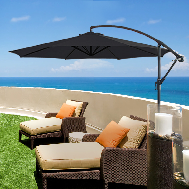 3M Banana Parasol Cantilever Umbrella Garden Patio Sun Shade Canopy Crank Handle