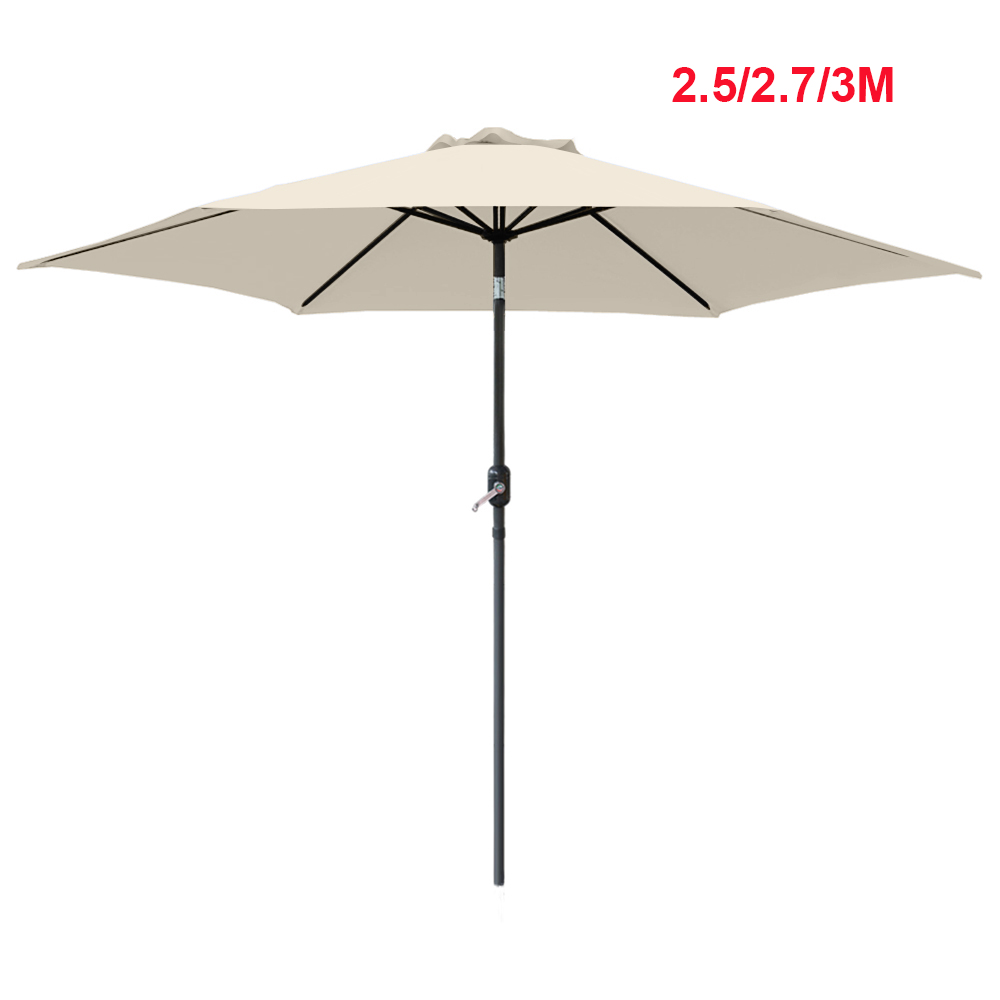 2.5/2.7/3M Garden Parasol Sun Shade Canopy Patio Outdoor Umbrella w/ Crank Tilt