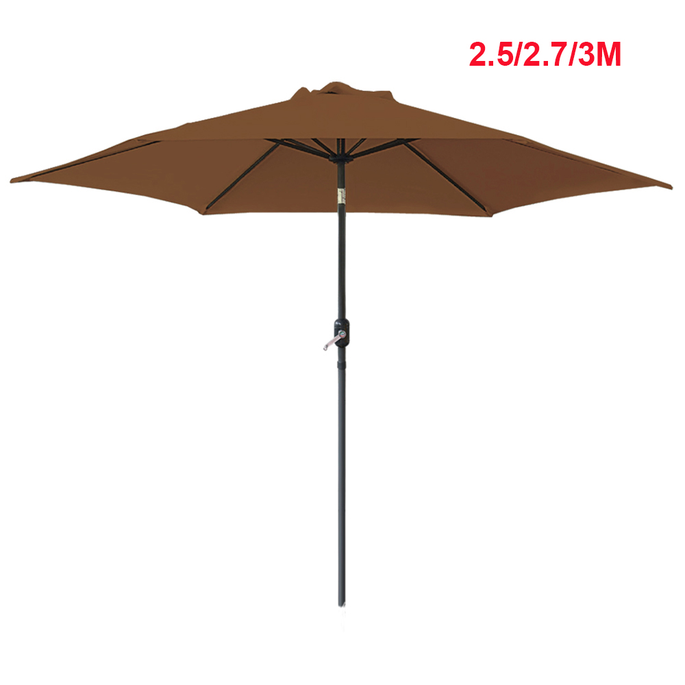 2.5/2.7/3M Garden Parasol Sun Shade Canopy Patio Outdoor Umbrella w/ Crank Tilt