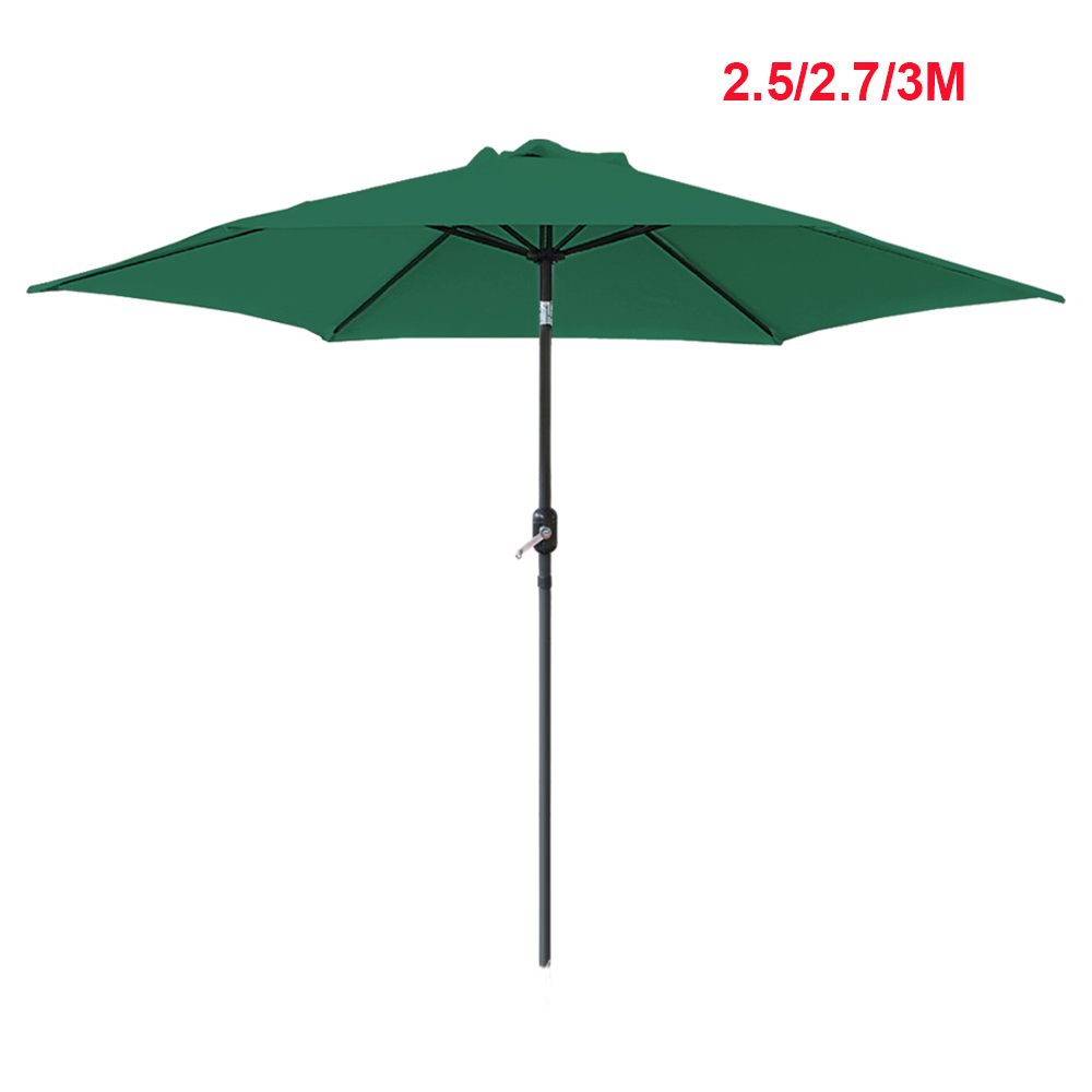 2.5/2.7/3M Garden Parasol Sun Shade Canopy Patio Outdoor Umbrella w/ Crank Tilt
