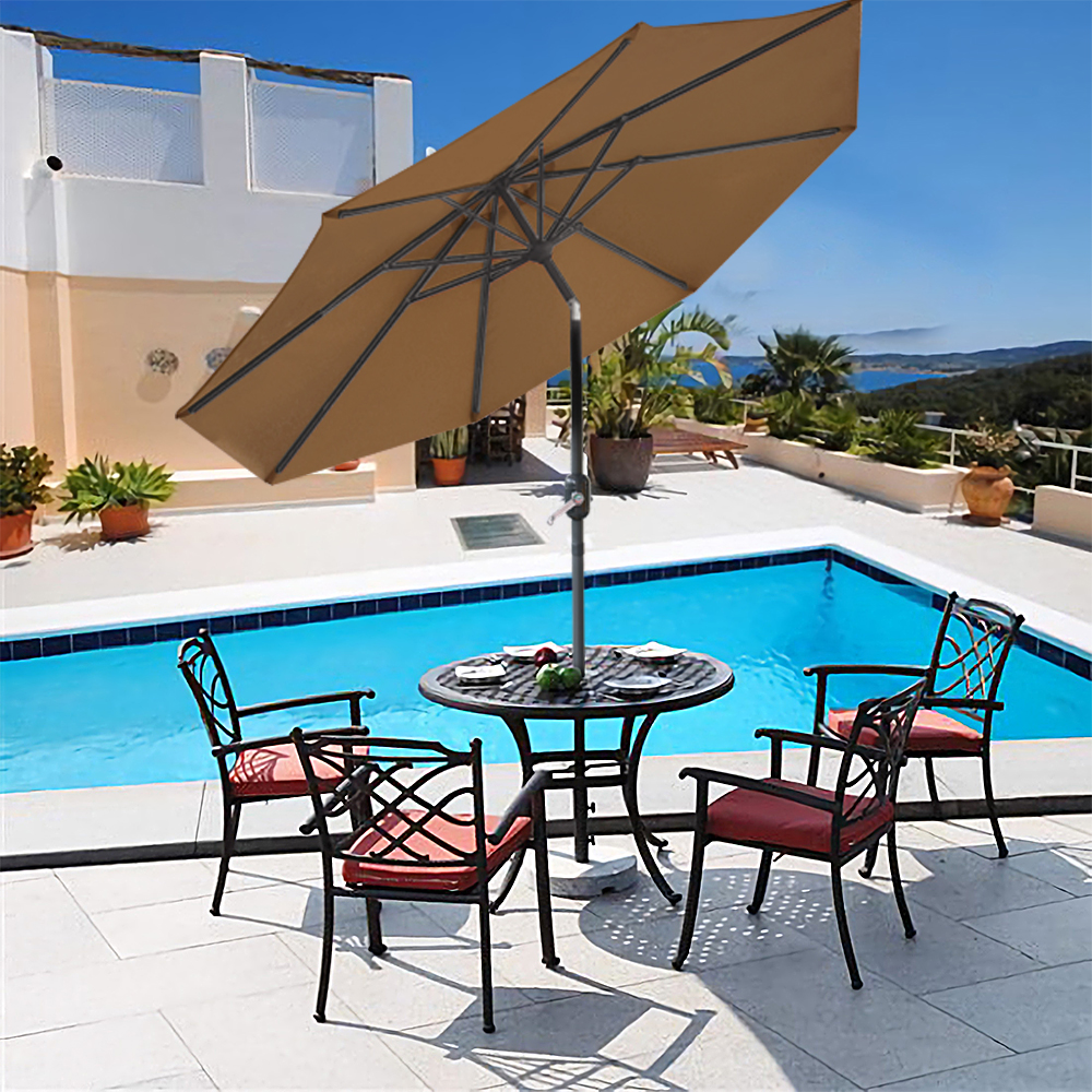 2.7M Large Aluminium Round Garden Parasol Umbrella Sun Shade Canopy ...