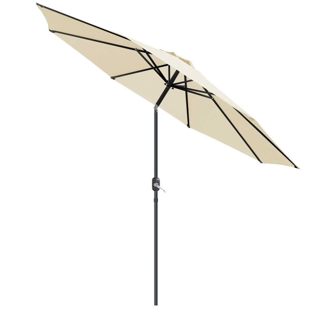 3M Large Round Garden Parasol Patio Sun Shade Umbrella Aluminium Crank Tilt New