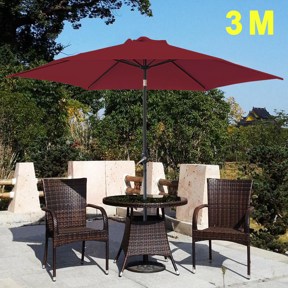 Aluminium 3m Large Round Garden Parasol Umbrella Patio Sun Shade Crank Tilt New 7484320145291 Ebay