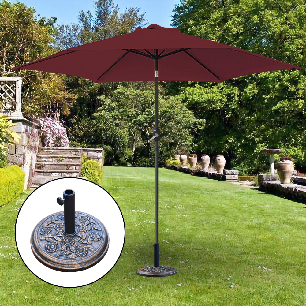 9.5KG Cast Iron Effect Parasol Base Heavy Duty Garden Umbrella Stand Weights eBay