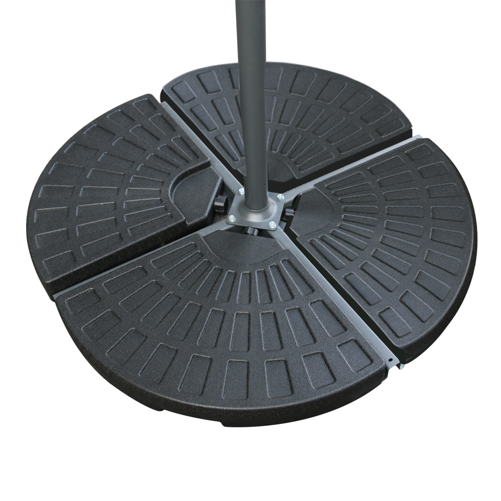 3M Garden Banana Parasol Sun Shade Outdoor Patio Umbrella Cantilever Crank Base