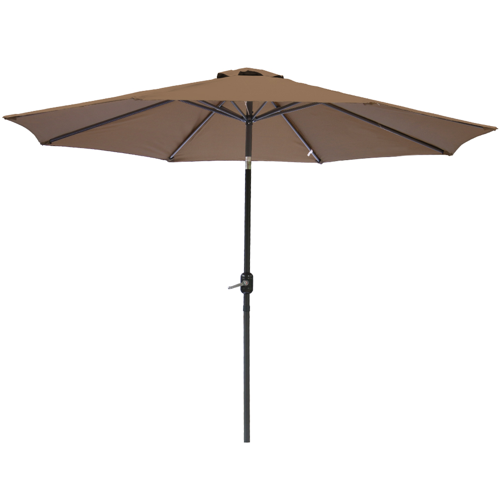 2.7M Round Garden Parasol Patio Sun Shade Canopy Aluminium Umbrella Crank Tilt