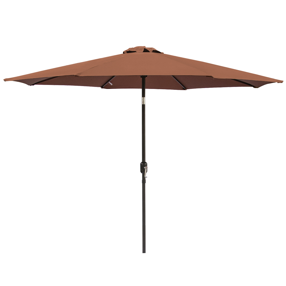 2.7M Round Garden Parasol Patio Sun Shade Canopy Aluminium Umbrella Crank Tilt