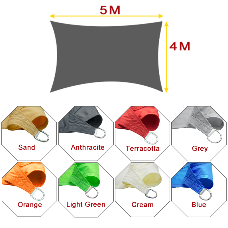 Outdoor Shade Sail Patio Suncreen Awning Garden Sun Canopy 98% UV Block New