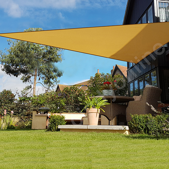 Triangle Sun Sail Shade Canopy Garden Patio Suncreen W/ Free Fixing Fitting Kits