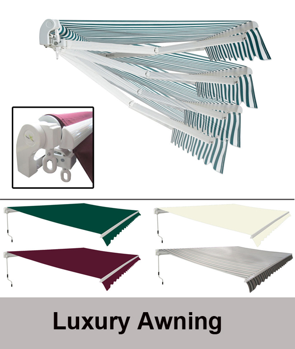 Manual Awning Canopy Garden Patio Shade Shelter Aluminium Retractable