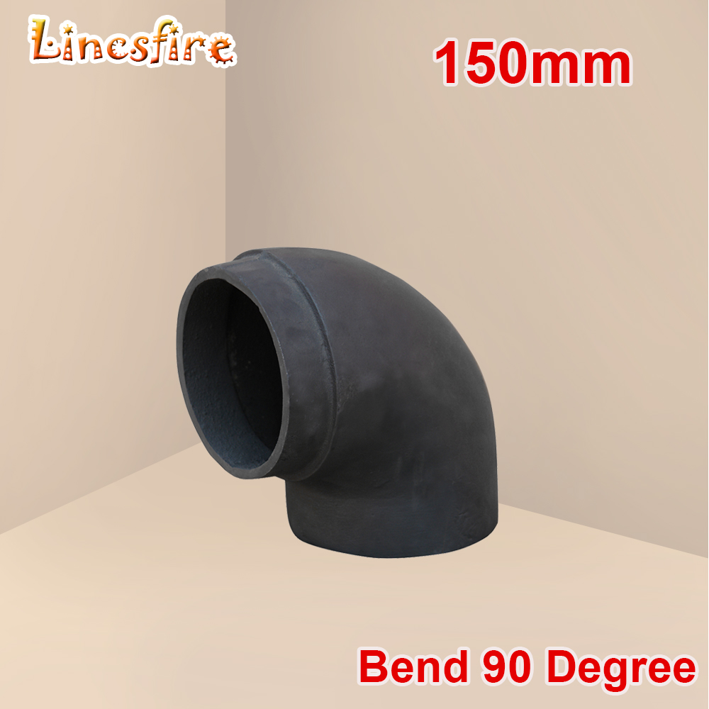 Cast Iron Flue Liner Chimney Bend 90 Degree 6 inch Pipe For Wood