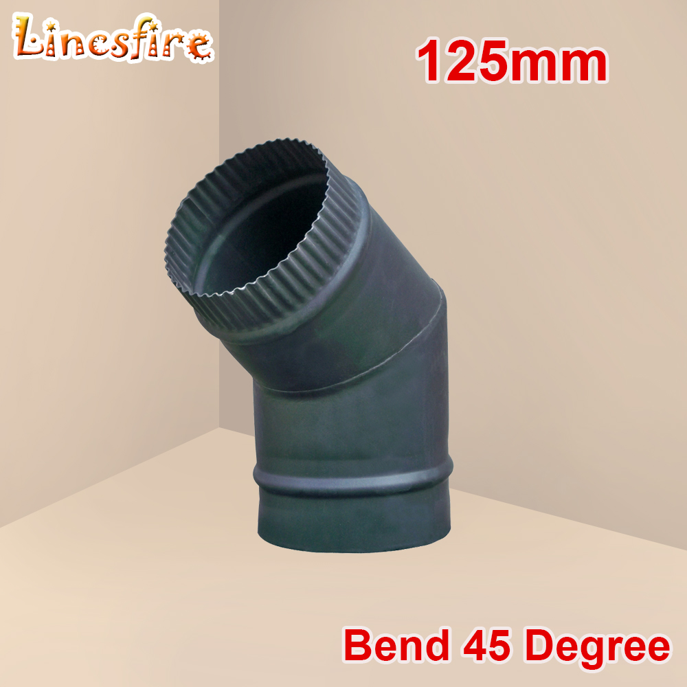 5 inch Bend 45 Degree Steel Flue Pipe Chimney For Multifuel Wood