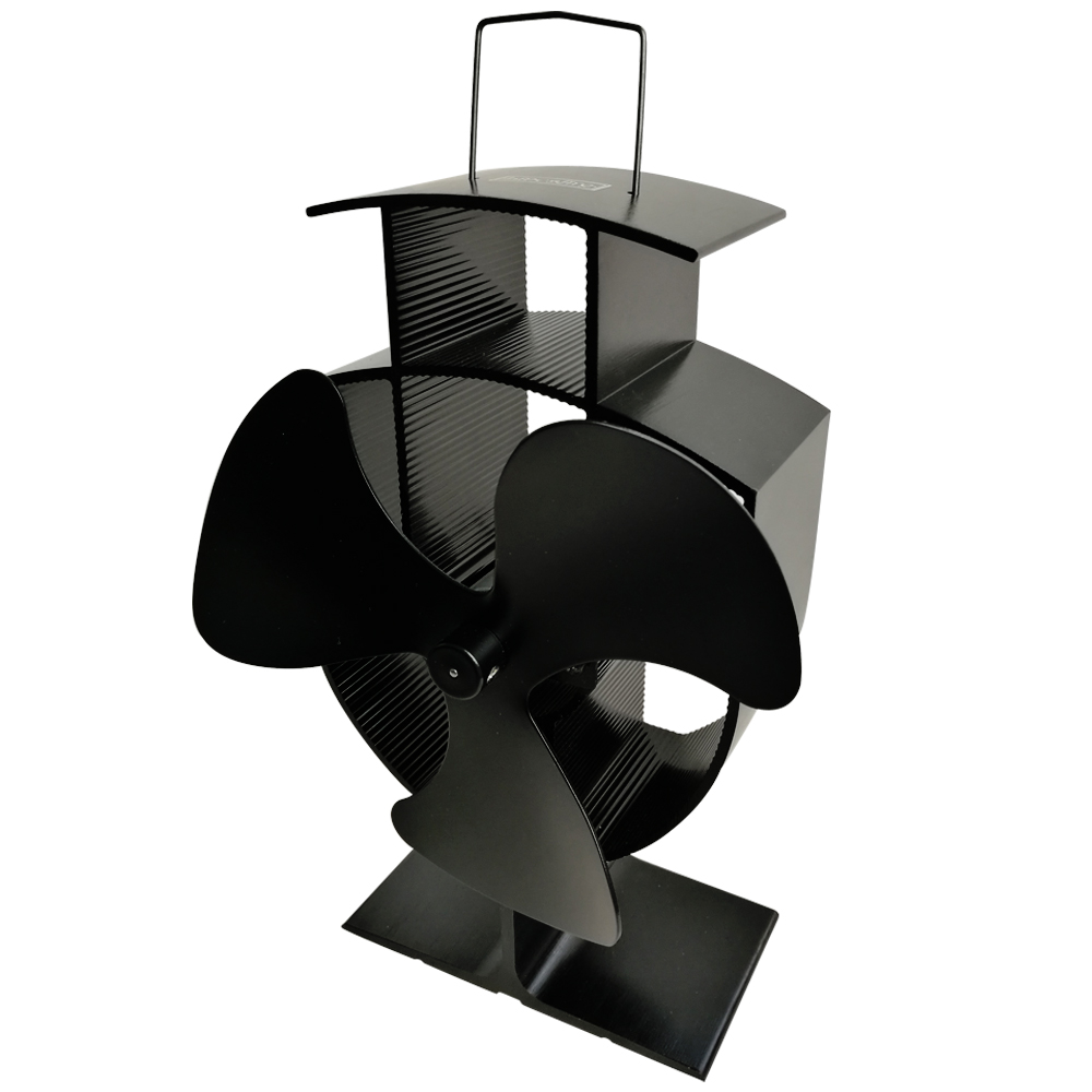 3 Blade Heat Powered Wood Burning Stove Fan + Stove Thermometer 7484320334763 eBay