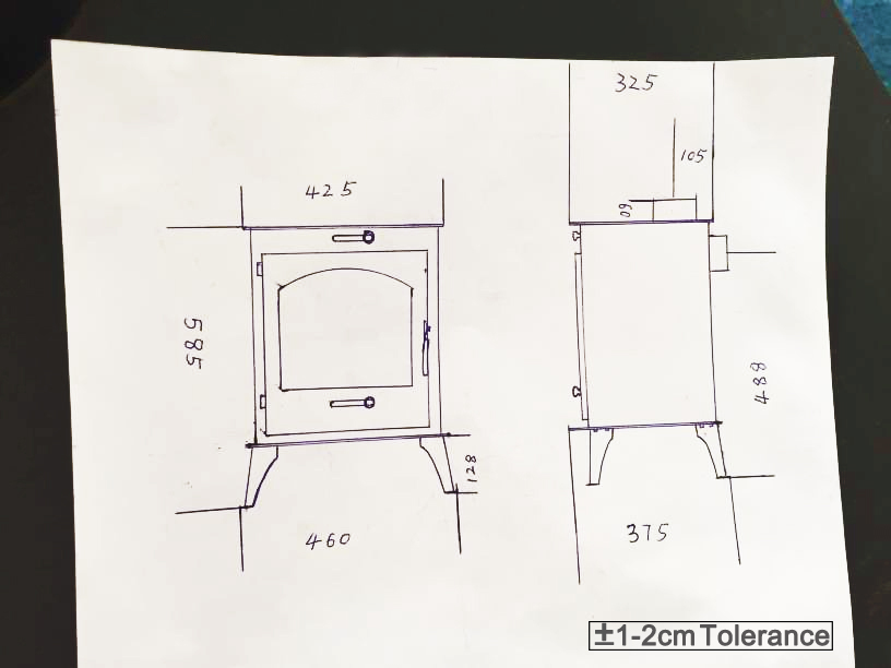 7.56KW Log Burner Multifuel Wood Burning Stove Modern Steel Woodburner