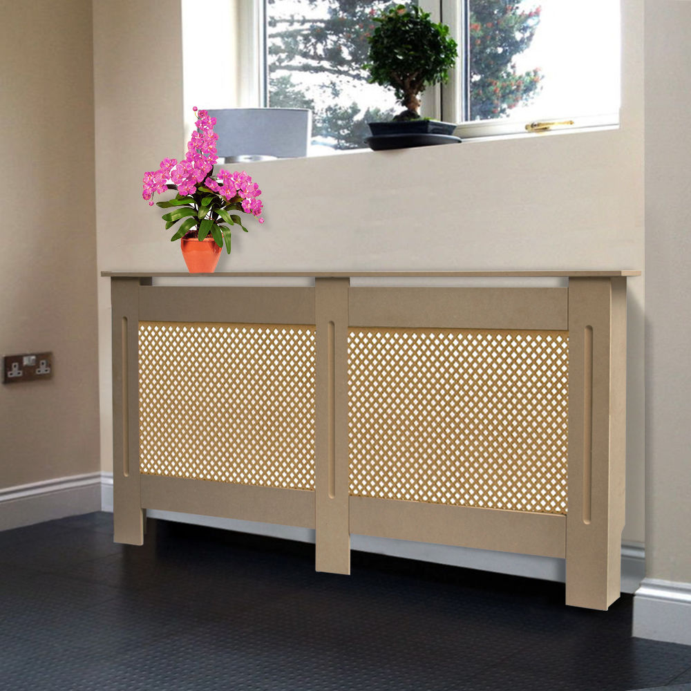 Natural Extra Lzrge Radiator Cover Modern MDF Wood Radiator