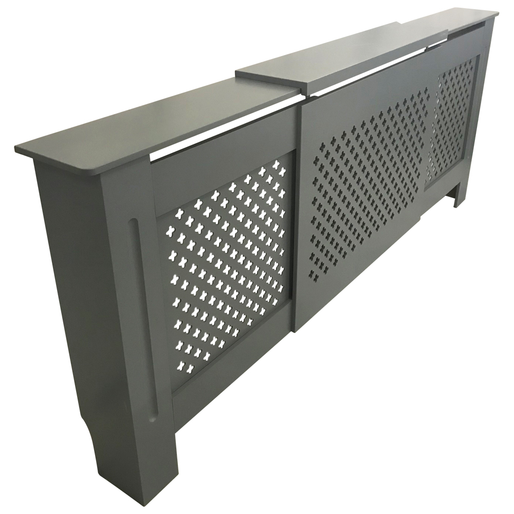 Radiator Cover Cross Traditional E1 MDF Wood Wall Grey White