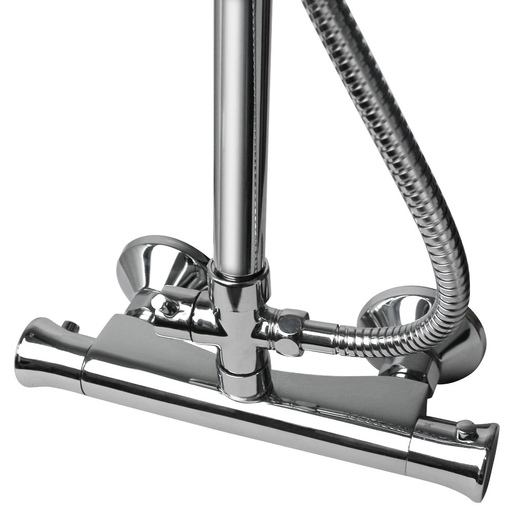 Modern Chrome Round Thermostatic Exposed Bar Mixer Shower Valve Top