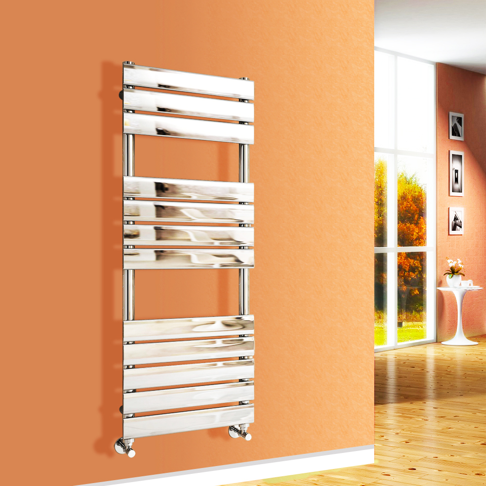 Traditional Cast Iron Flat Panel Oval Column Designer Radiator Heated Towel Rail