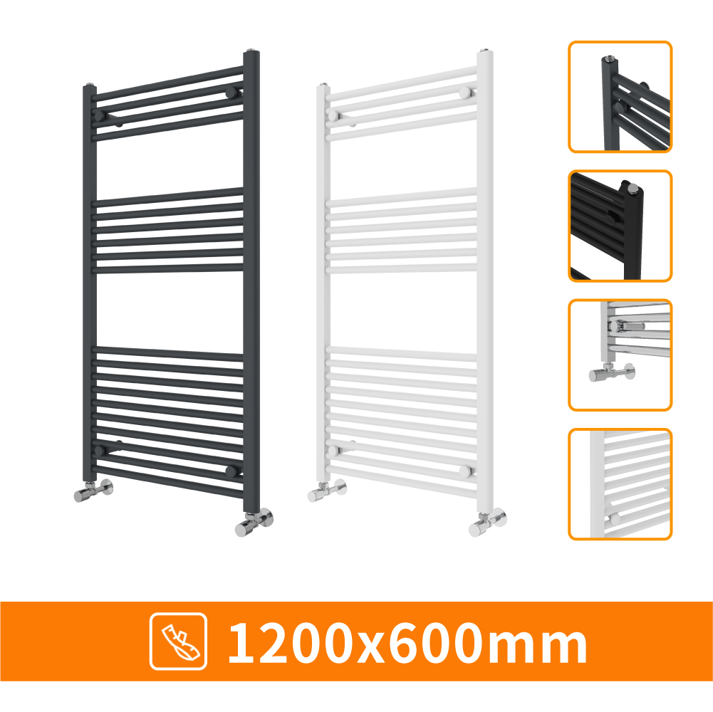 Bathroom Heated Towel Rail Radiator Straight Ladder Warmer Heating Rad All Sizes