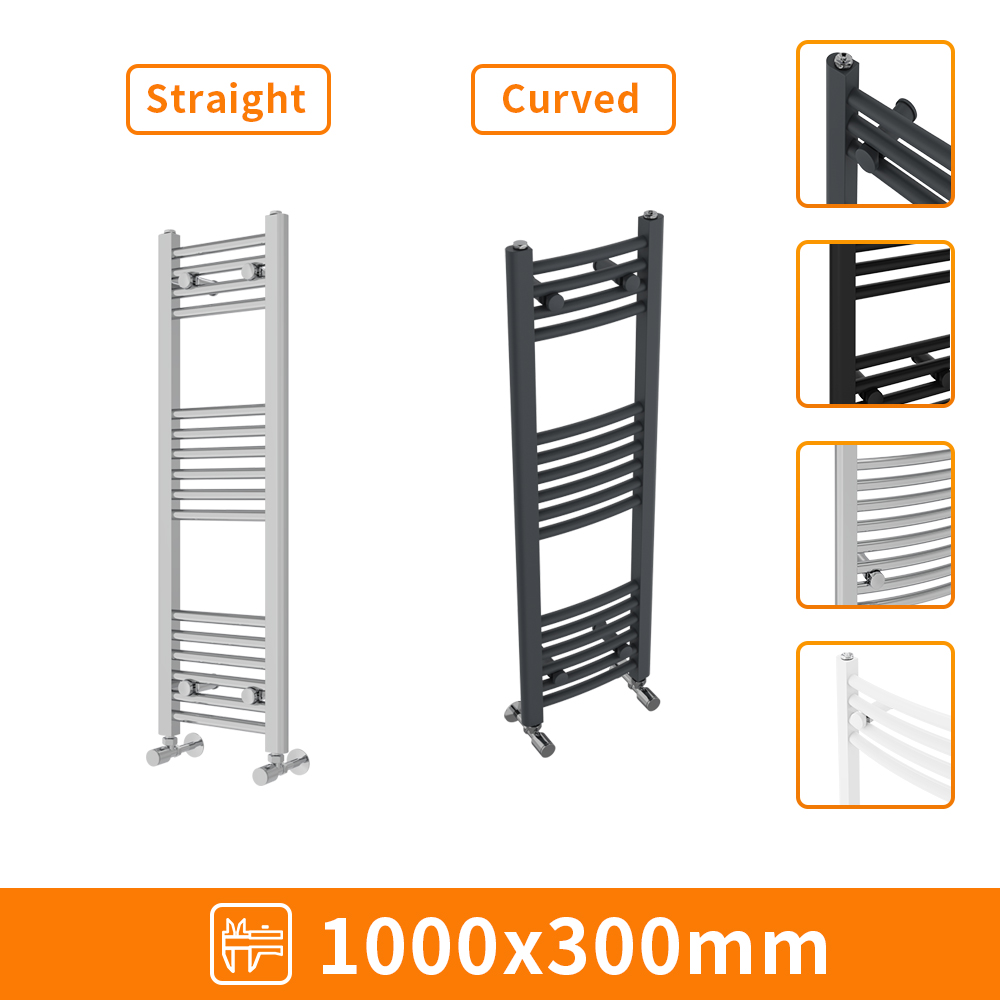 Straight Curved Heated Towel Rail Radiator Bathroom Ladder Warmer Heating Rads