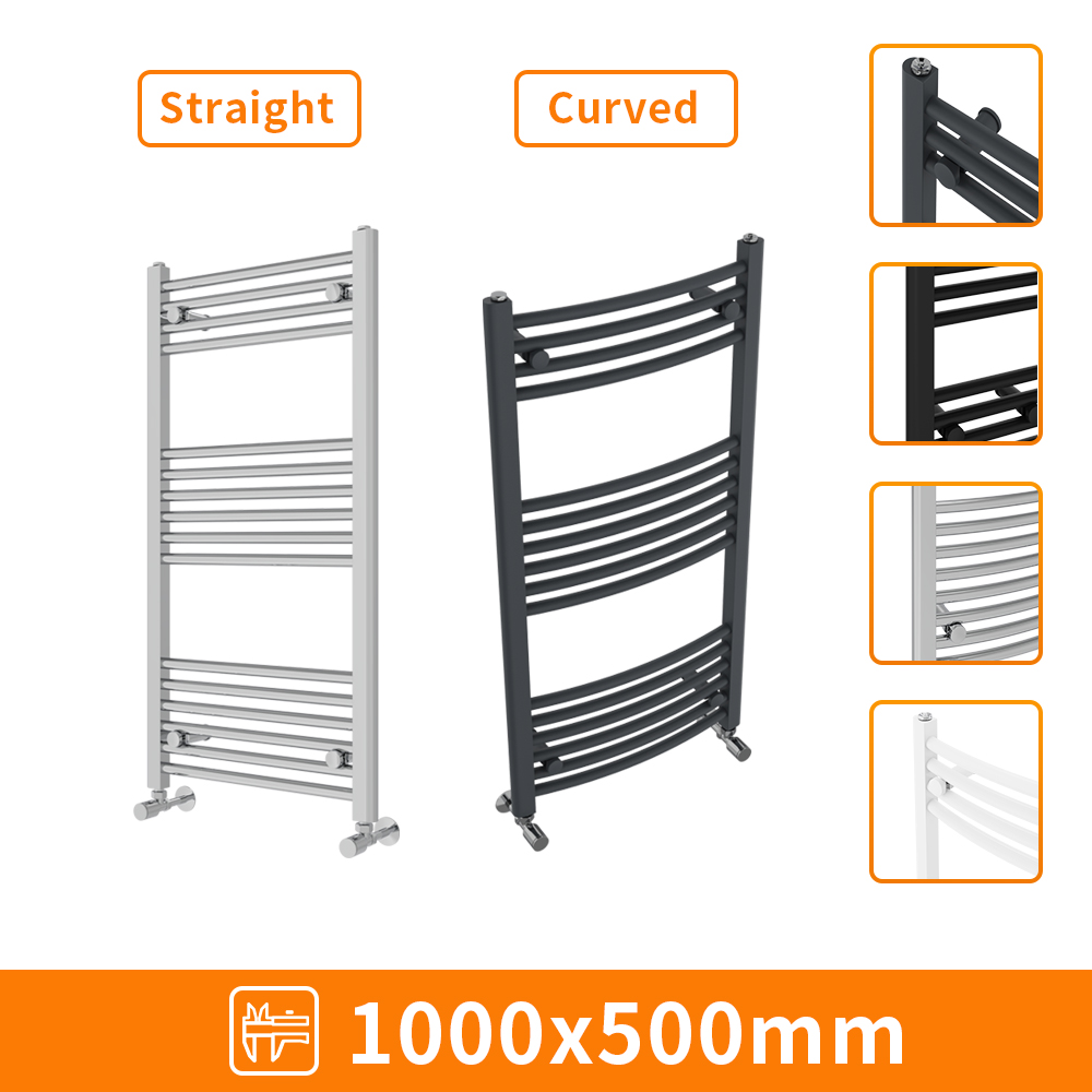 Straight Curved Heated Towel Rail Radiator Bathroom Ladder Warmer Heating Rads