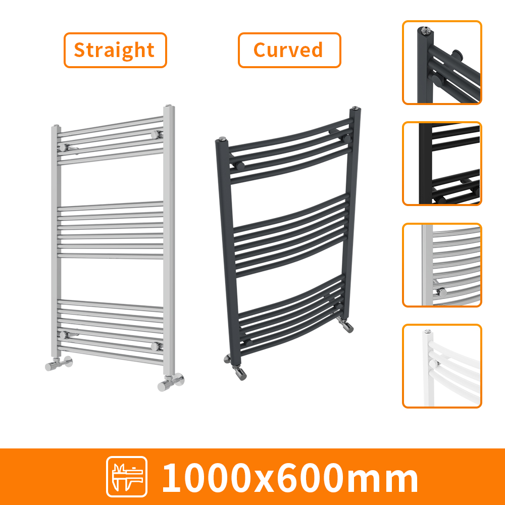 Straight Curved Heated Towel Rail Radiator Bathroom Ladder Warmer Heating Rads