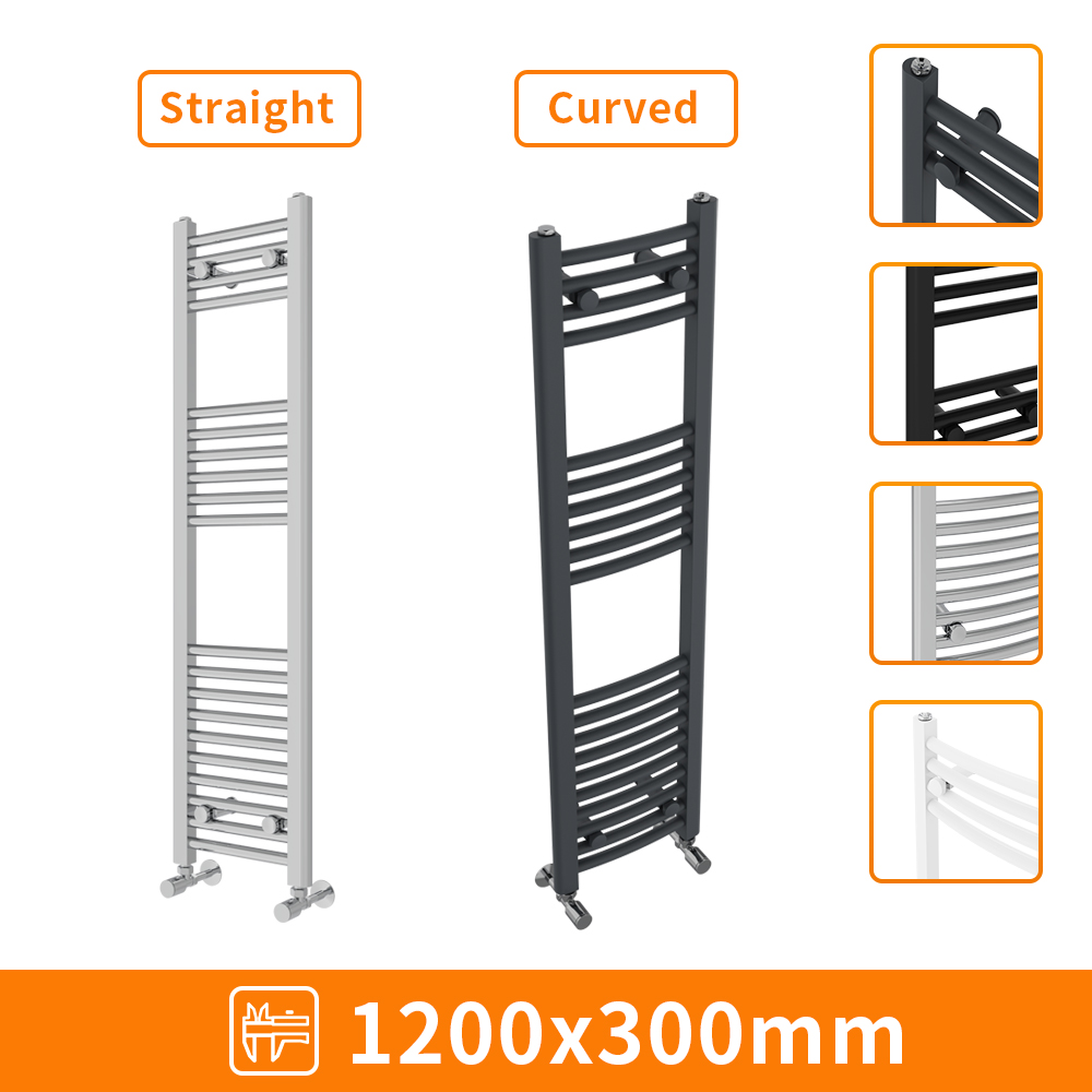 Straight Curved Heated Towel Rail Radiator Bathroom Ladder Warmer Heating Rads