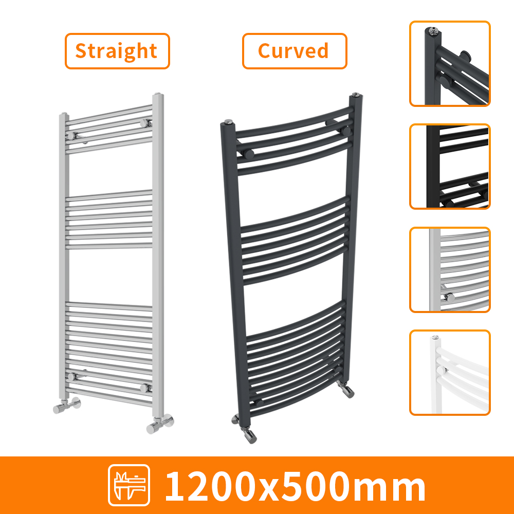 Straight Curved Heated Towel Rail Radiator Bathroom Ladder Warmer Heating Rads