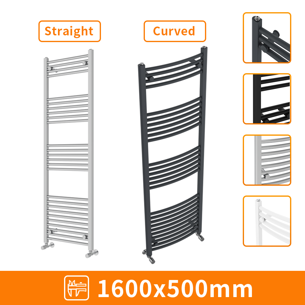 Straight Curved Heated Towel Rail Radiator Bathroom Ladder Warmer Heating Rads
