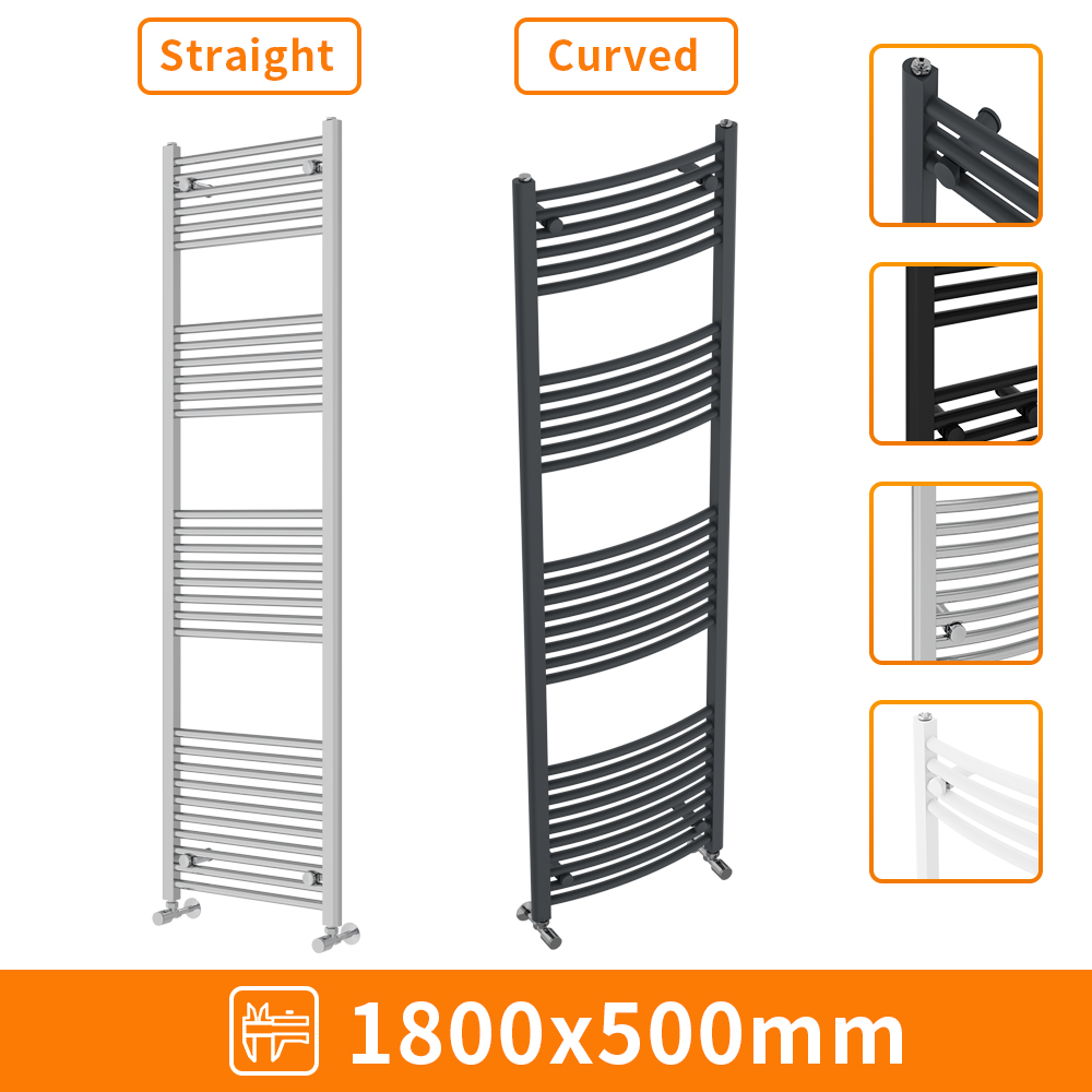 Straight Curved Heated Towel Rail Radiator Bathroom Ladder Warmer Heating Rads