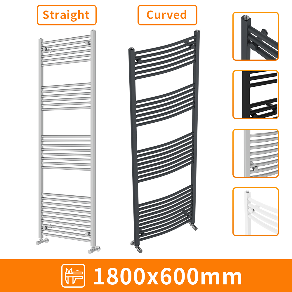 Straight Curved Heated Towel Rail Radiator Bathroom Ladder Warmer Heating Rads