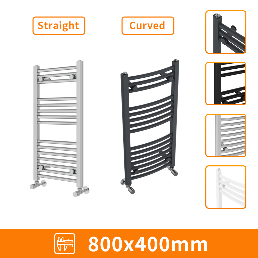 Straight Curved Heated Towel Rail Radiator Bathroom Ladder Warmer Heating Rads